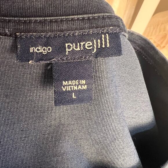 PureJill Women's Size L Blue T Shirt Dress, tunic with size pockets #2989 - Picture 6 of 8